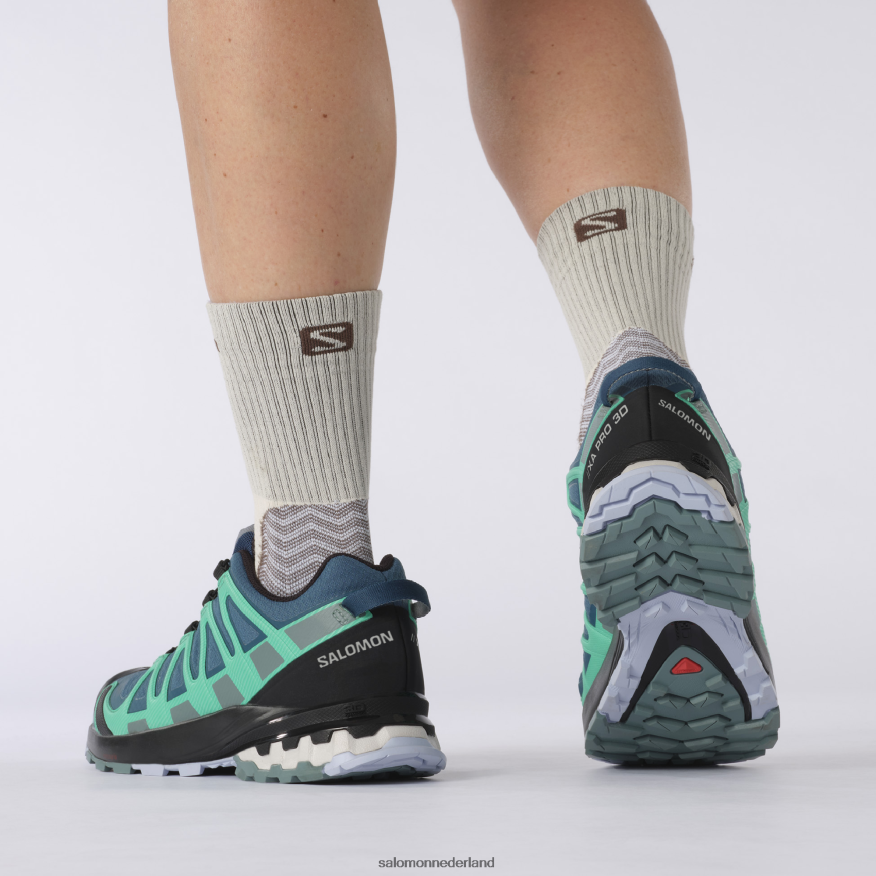 trailrunningschoenen voor dames - xa pro 3d v8 gore-tex legioenblauw/trooper/mintblad NTFJN61539 Salomon