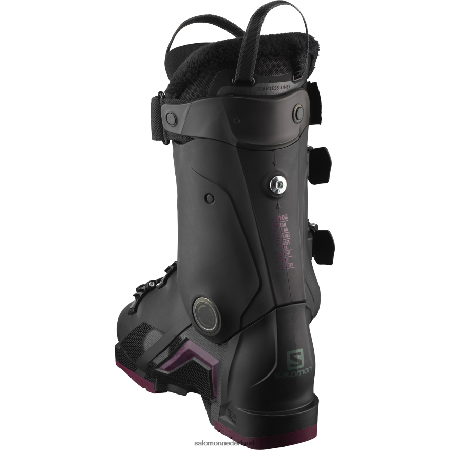 dames pistelaarzen - s/pro mv 100 zwart/bordeaux/shiftgroen NTFJN61030 Salomon