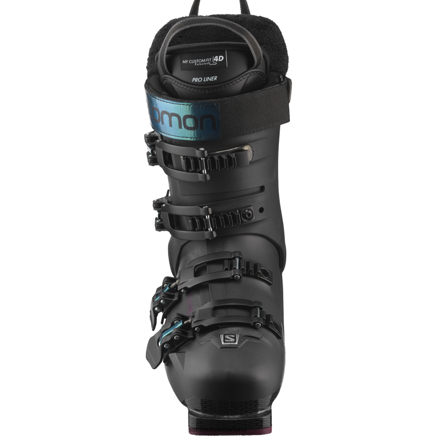 dames pistelaarzen - s/pro mv 100 zwart/bordeaux/shiftgroen NTFJN61030 Salomon