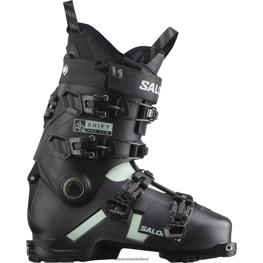 freeride-laarzen voor dames - shift pro 90 at zwart/wit mos/belluga NTFJN61287 Salomon
