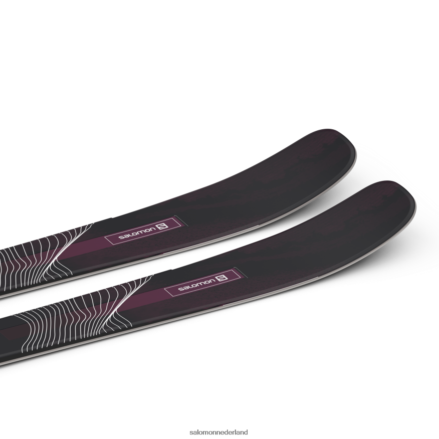 all-mountain ski's voor dames, stand 84 zwart/bordeau NTFJN61003 Salomon