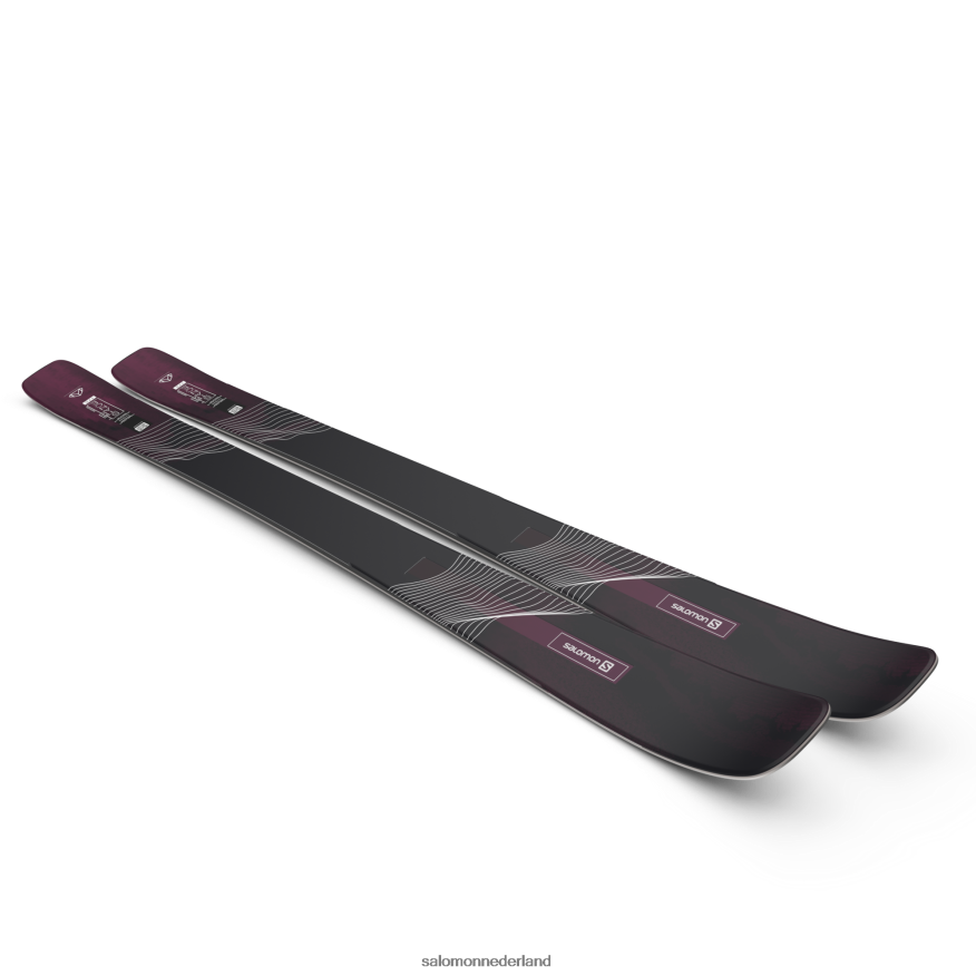 all-mountain ski's voor dames, stand 84 zwart/bordeau NTFJN61003 Salomon