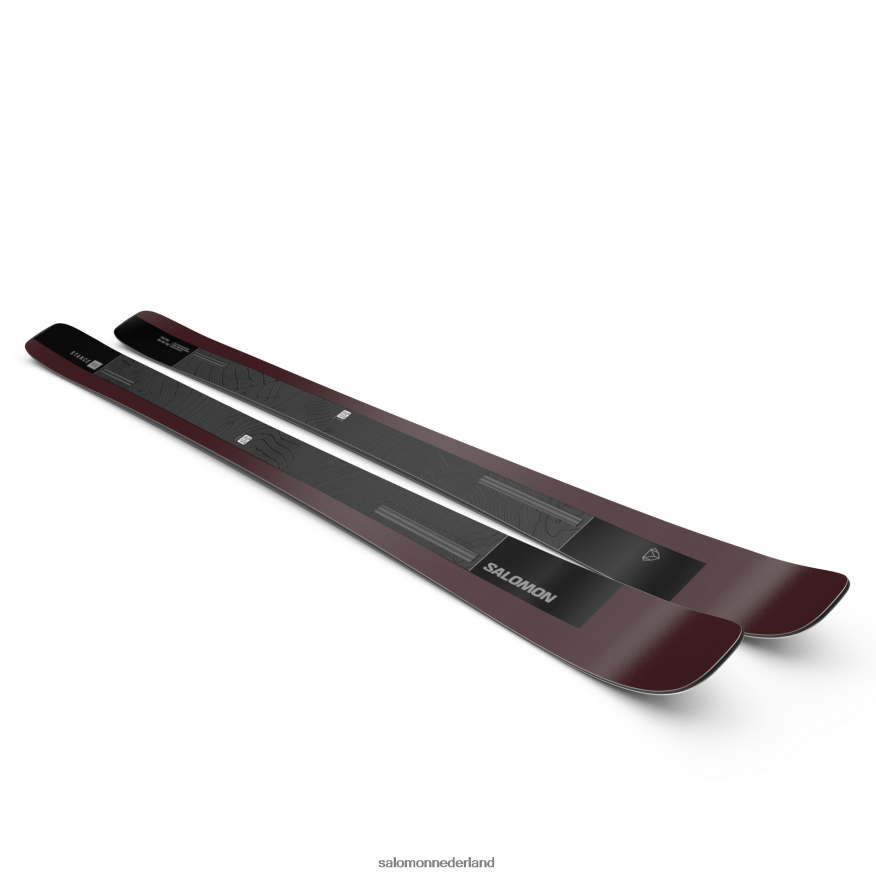 all-mountain ski's voor dames, stand 90 zwart/bordeaux metallic NTFJN61007 Salomon