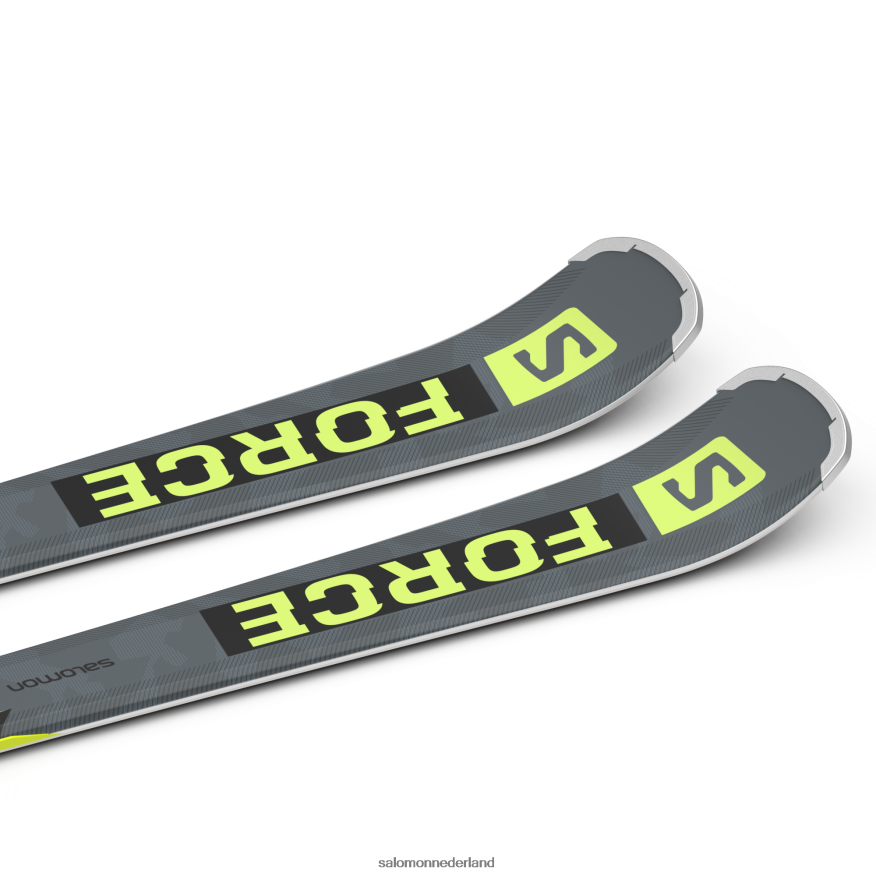 skipakket dames op de piste - s/force sx (en m10) castelrock/pastel neon limoen 1/zwart NTFJN61019 Salomon