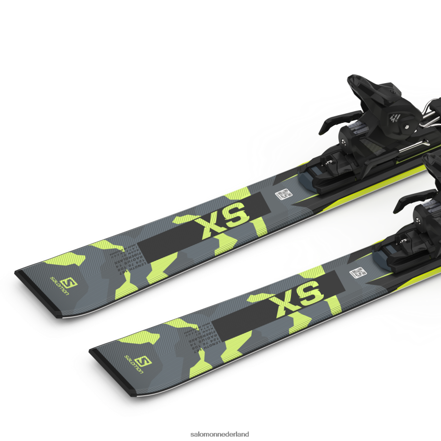 skipakket dames op de piste - s/force sx (en m10) castelrock/pastel neon limoen 1/zwart NTFJN61019 Salomon