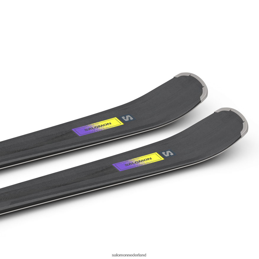 skipakket dames op de piste - s/max n 10 xt (en m11) zwart/zuurgroen/schemerpaars NTFJN61013 Salomon