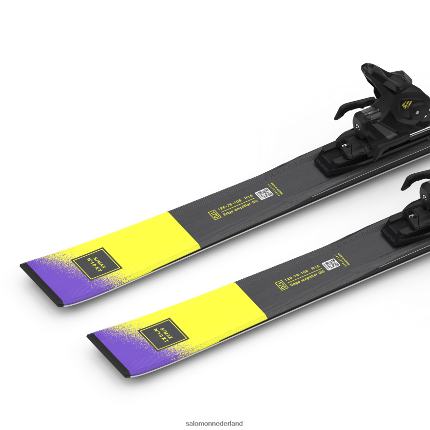 skipakket dames op de piste - s/max n 10 xt (en m11) zwart/zuurgroen/schemerpaars NTFJN61013 Salomon