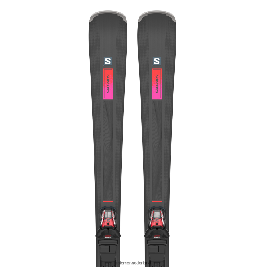 skipakket dames op de piste - s/max n 6 xt (en m10) zwart/rood/suikerpruim NTFJN61022 Salomon
