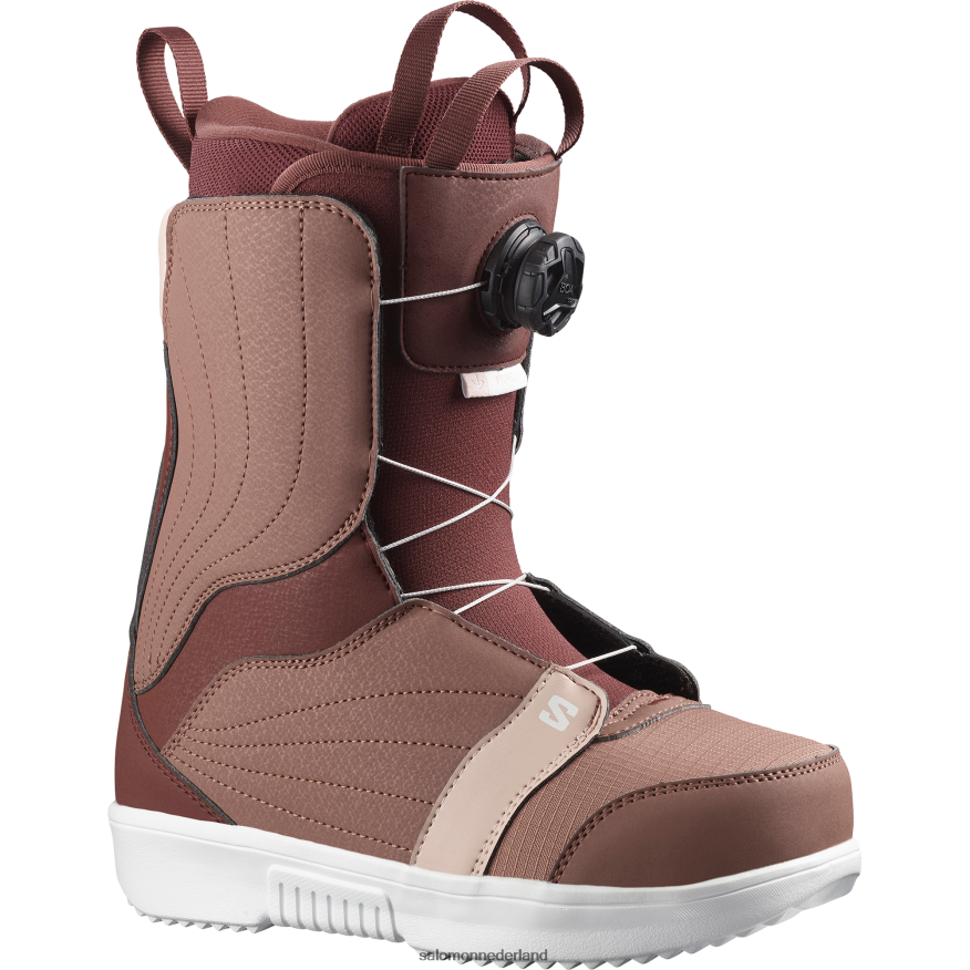 dames snowboardlaarzen - parelboa stoffig roze/bordeaux/lichtroze NTFJN61318 Salomon