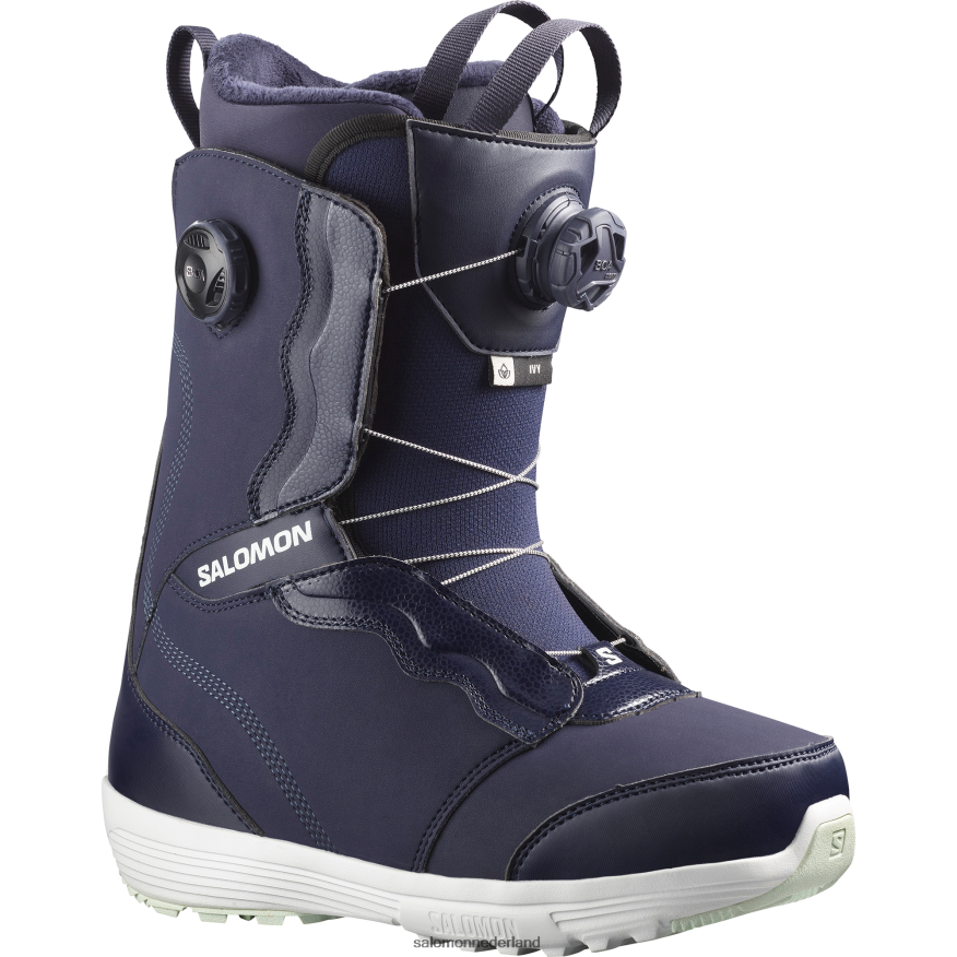 snowboardschoenen voor dames - ivy boa sj boa avondblauw/wit/vleugje mint NTFJN61314 Salomon