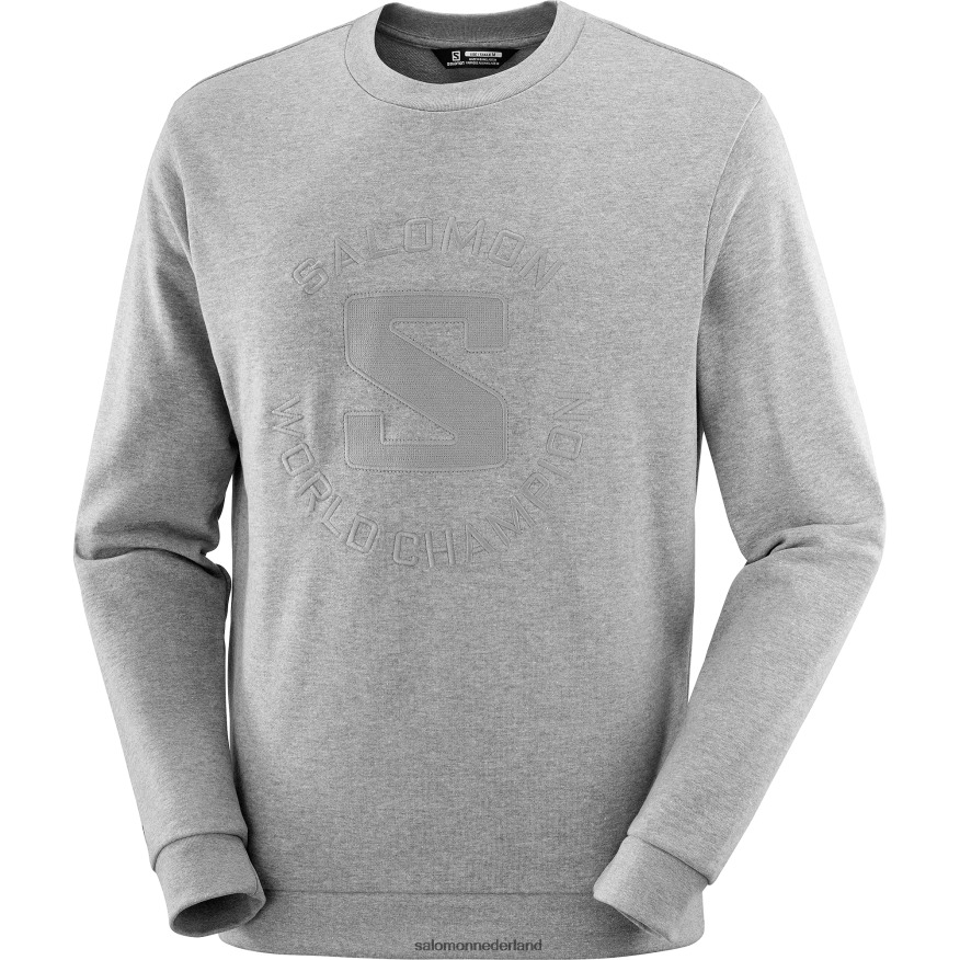 damestrui met ronde hals - outlife-logo zomerheide middengrijs/gemêleerd NTFJN6869 Salomon