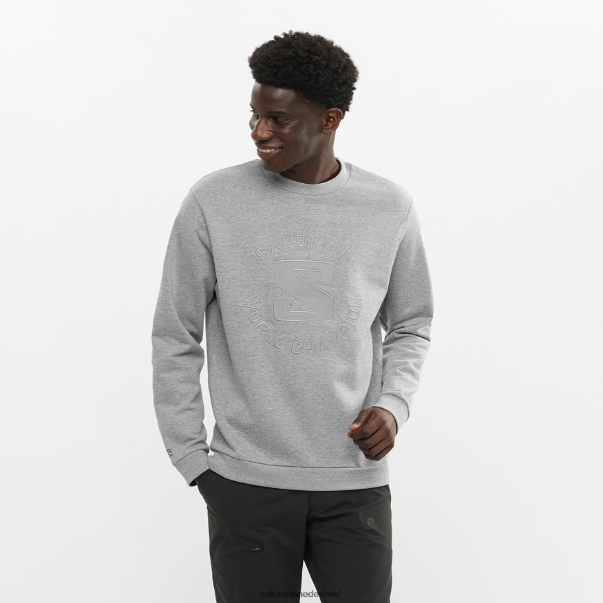 damestrui met ronde hals - outlife-logo zomerheide middengrijs/gemêleerd NTFJN6869 Salomon