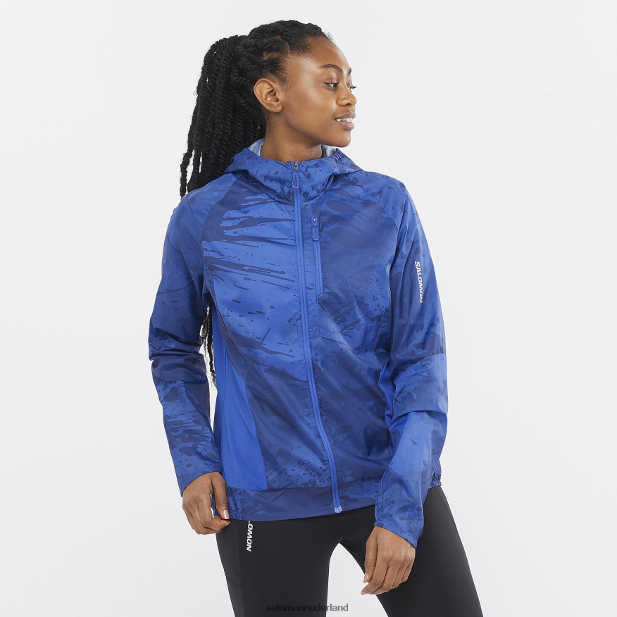 dames windjack - bonatti zijwind marine pioenroos/nautisch blauw/oa NTFJN6857 Salomon