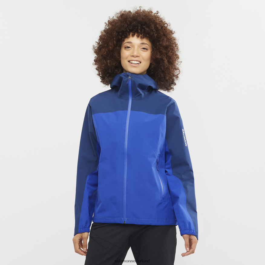 shelljack voor dames - overzicht gore-tex 2,5l nautische blauw/marineblauwe pioenroos NTFJN6847 Salomon
