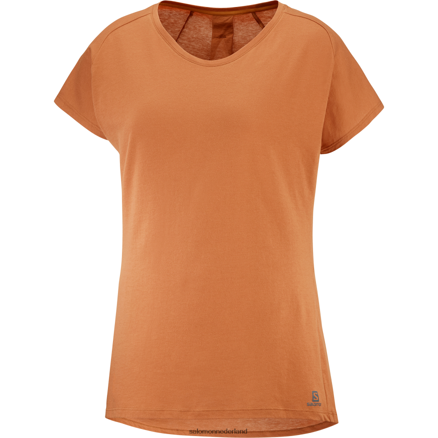 dames t-shirt met korte mouwen - essentiële vorm honing gember NTFJN6895 Salomon