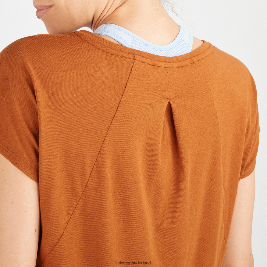 dames t-shirt met korte mouwen - essentiële vorm honing gember NTFJN6895 Salomon