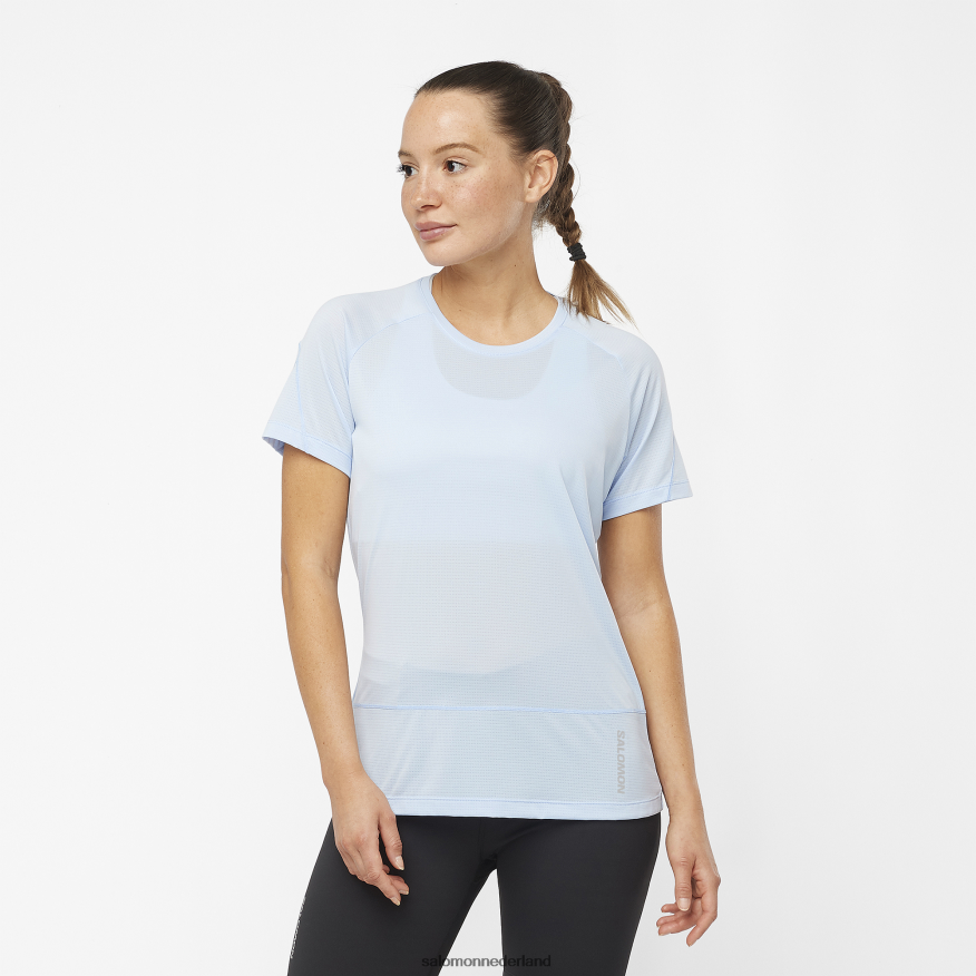 dames t-shirt met korte mouwen - gekruiste run chambray blauw/gemêleerd NTFJN6882 Salomon
