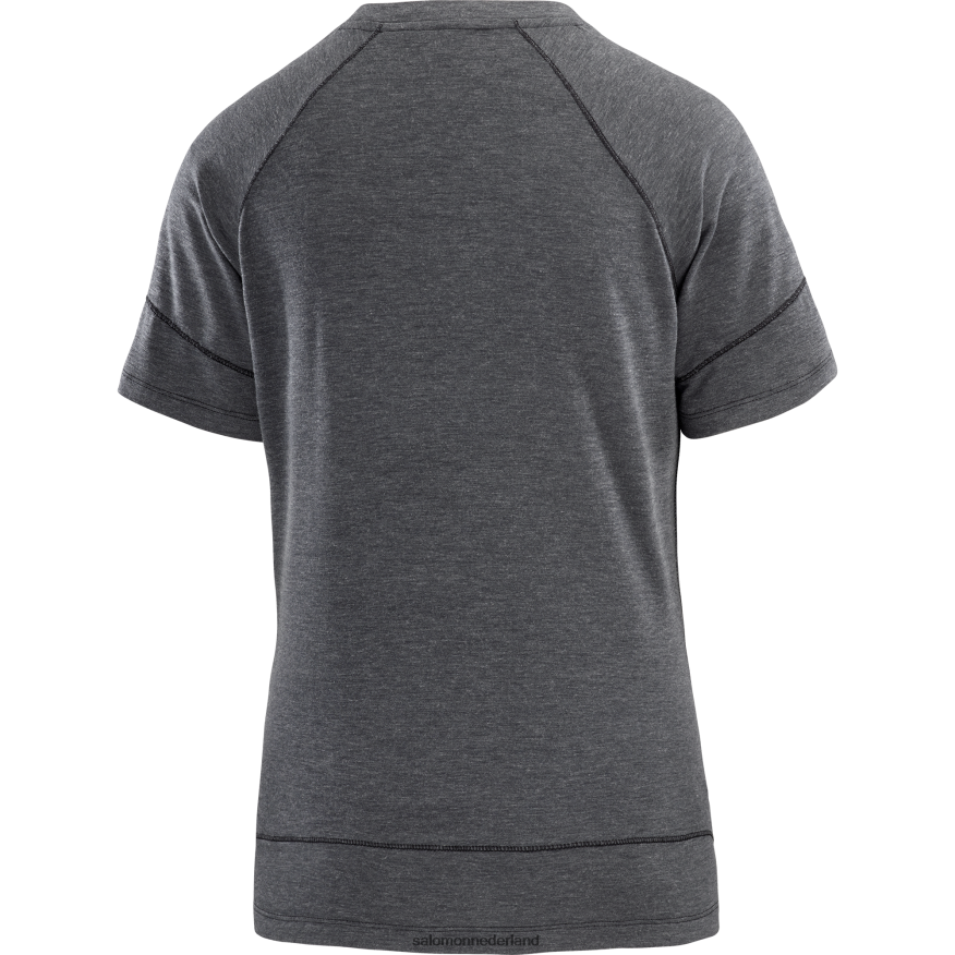 dames t-shirt met korte mouwen - runlife diep zwart/heide NTFJN6913 Salomon