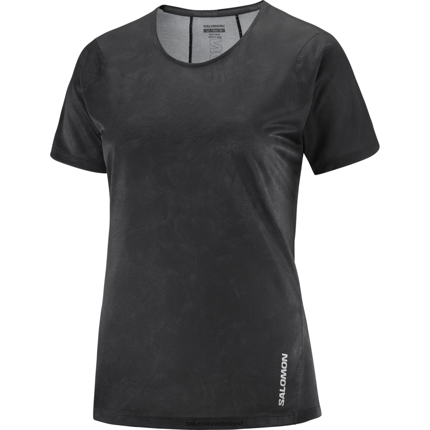 dames t-shirt met korte mouwen - sense aero periscoop/diepzwart NTFJN6928 Salomon
