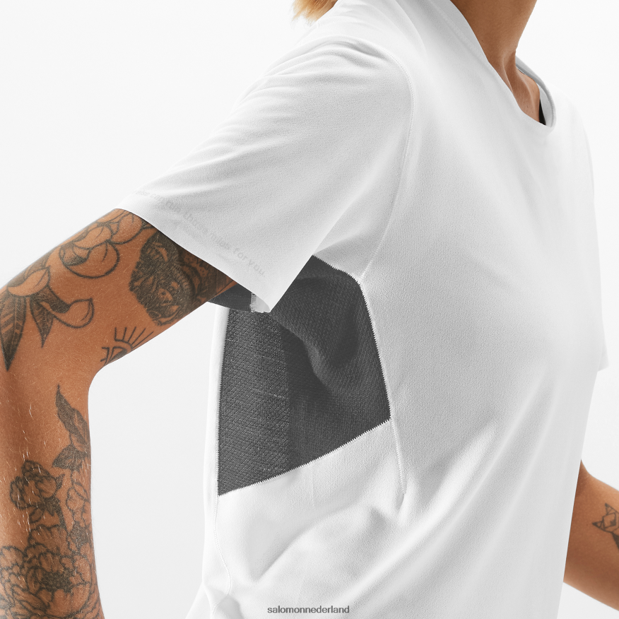 dames t-shirt met korte mouwen - shortney wit/diepzwart NTFJN6911 Salomon