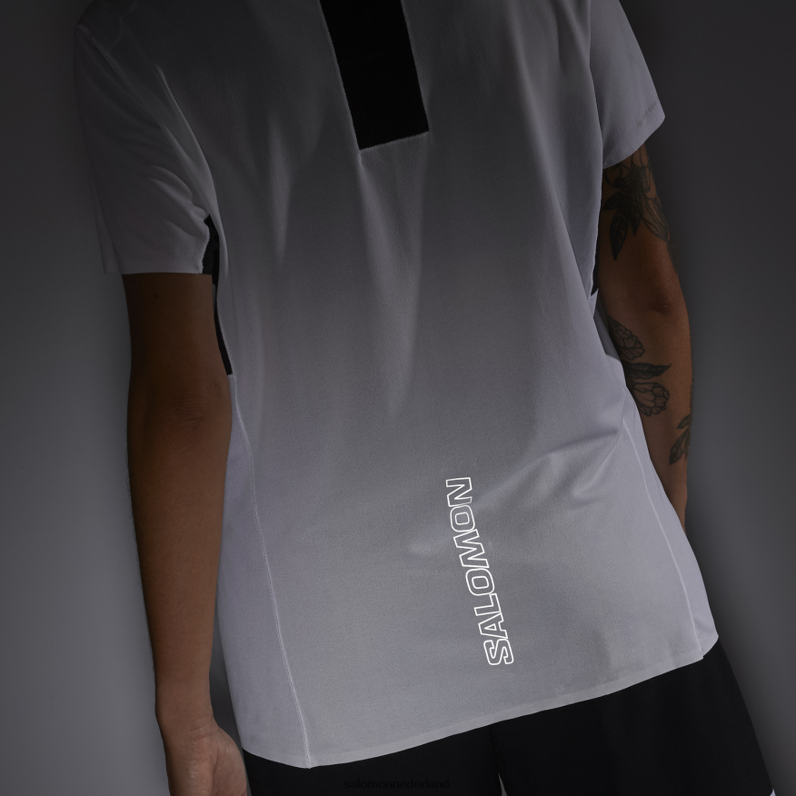 dames t-shirt met korte mouwen - shortney wit/diepzwart NTFJN6911 Salomon